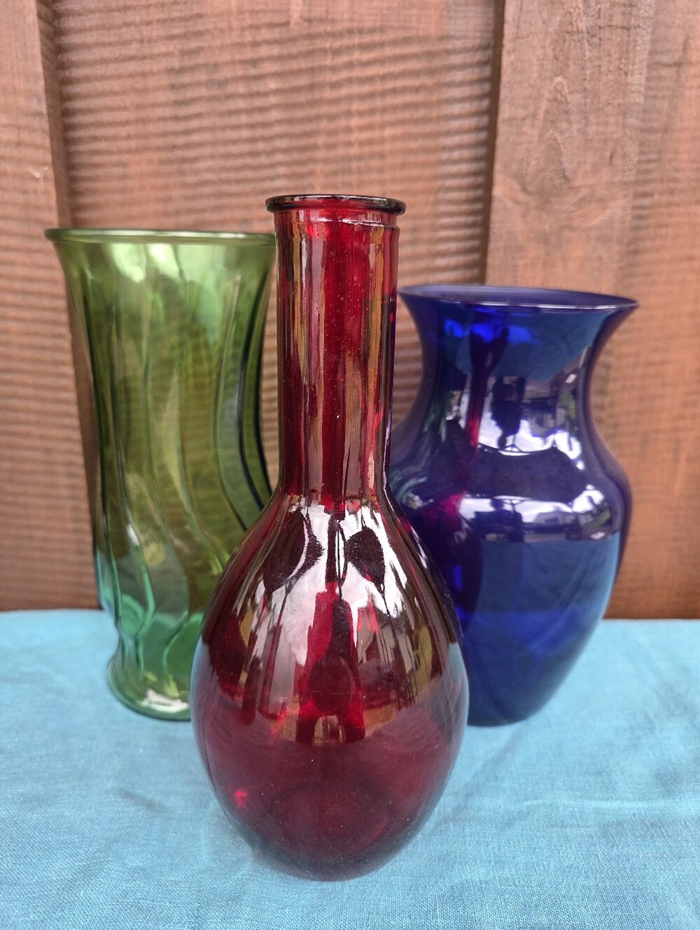 Colored Glass Vintage Vase Bundle - Picture 2 of 7